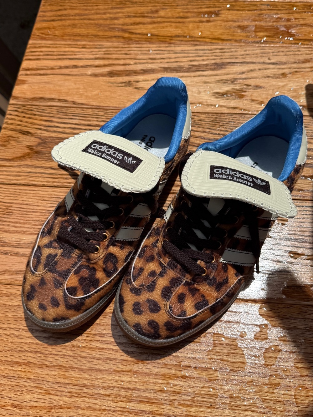 Adidas x Wales Bonner Leopard Print Samba Sneakers - Brown/Black/Blue like NEW